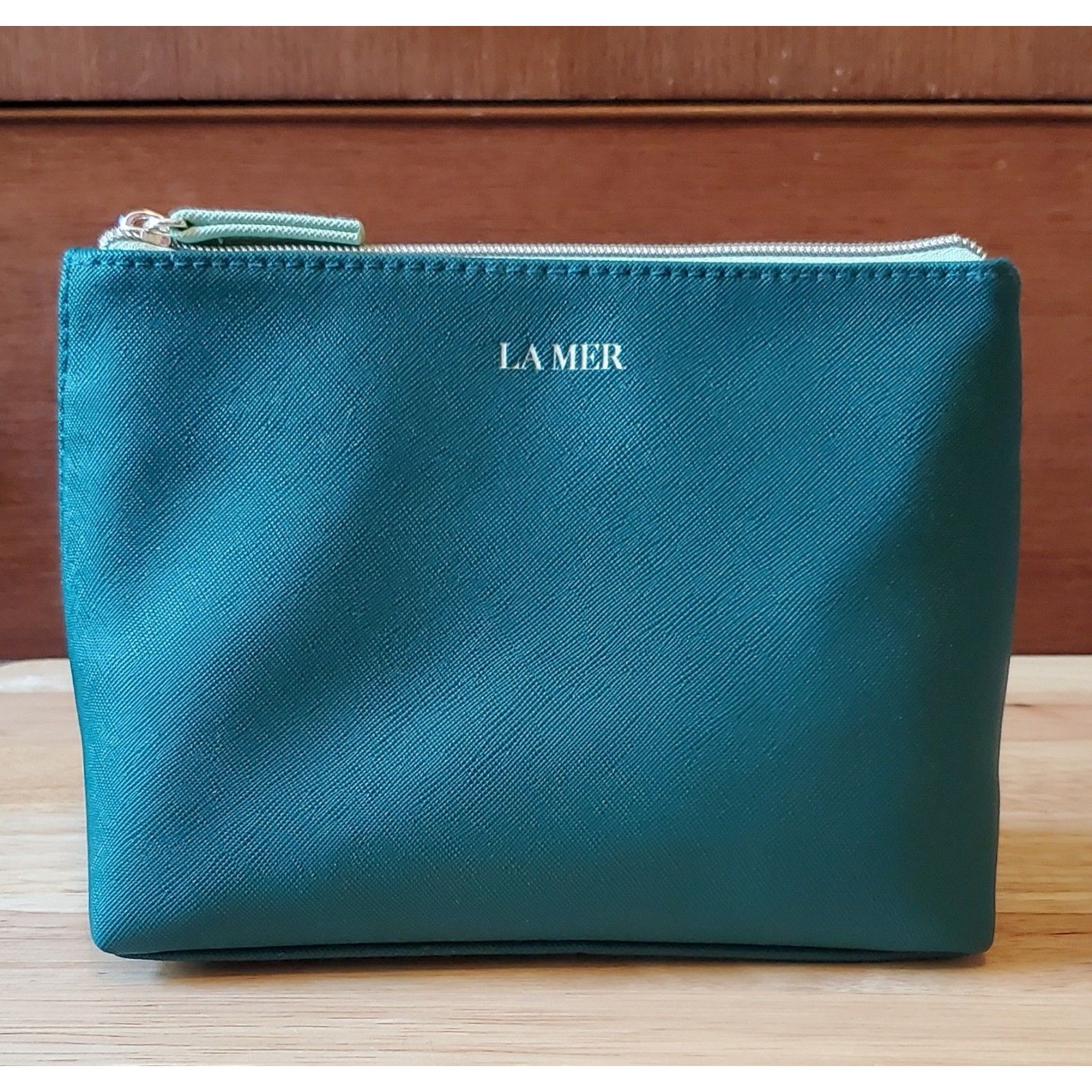 La Mer Cosmetics Bag Travel Pouch Only Green Emerald Mint Makeup Luxury Skincare